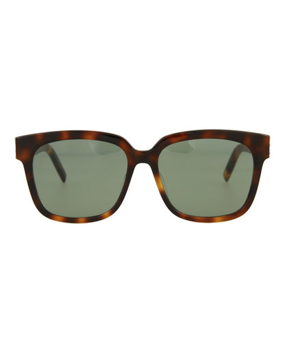 Saint Laurent Square-Frame Acetate Sunglasses Havana Havana Green (SLM40F-30006259-005)
