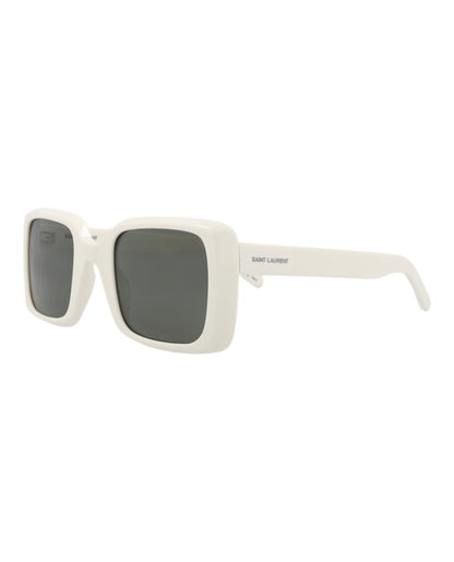 Saint Laurent Square-Frame Acetate Sunglasses Ivory Ivory Grey (SL497-30011872-005)