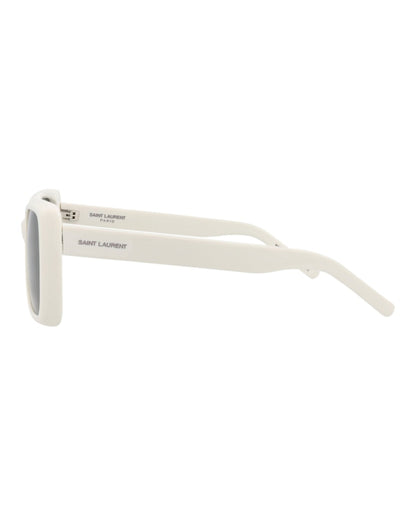 Saint Laurent Square-Frame Acetate Sunglasses Ivory Ivory Grey (SL497-30011872-005)
