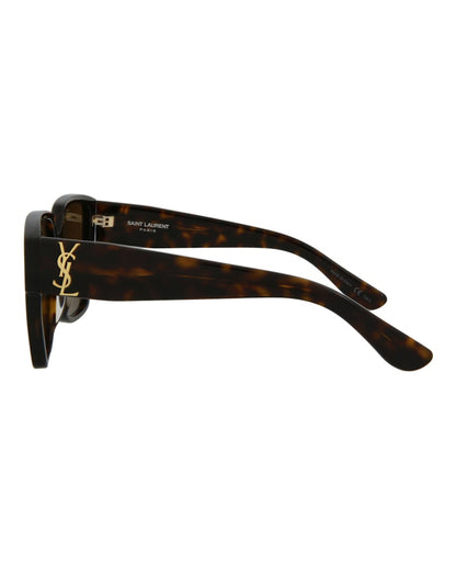 Saint Laurent Square-Frame Acetate Sunglasses Shiny Dark Havana (SLM9-30001591-003)