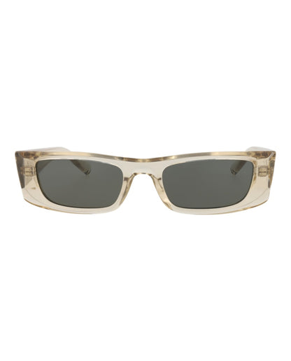 Saint Laurent Square-Frame Injection Sunglasses Beige/Beige/Grey (SL553-30013744-005)
