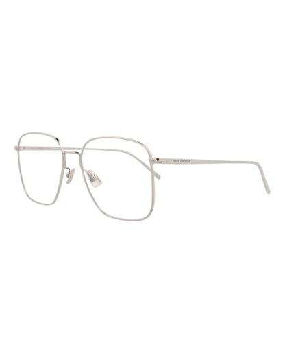 Saint Laurent Square-Frame Metal Optical Frames Silver Silver Transparent (SL491-30011857-005)