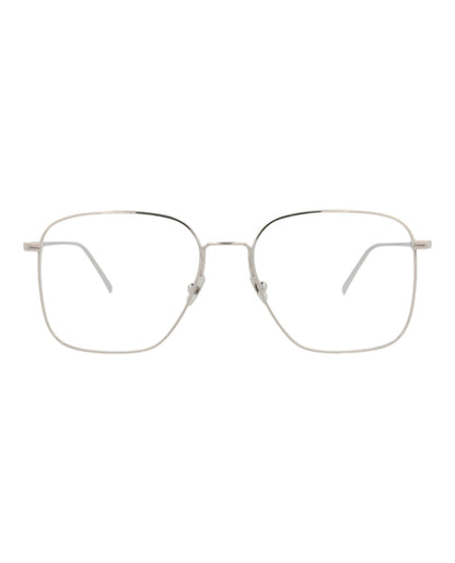 Saint Laurent Square-Frame Metal Optical Frames Silver Silver Transparent (SL491-30011857-005)