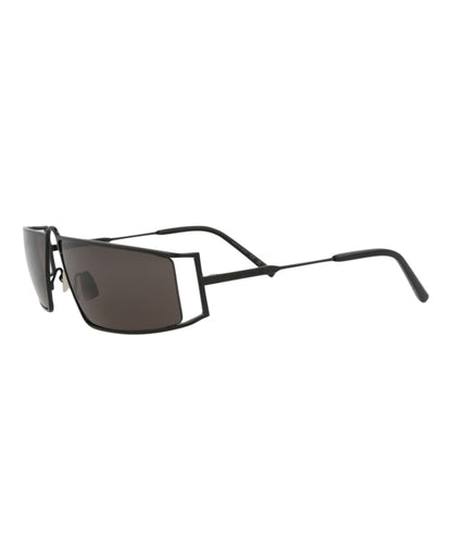 Saint Laurent Square-Frame Metal Sunglasses Black Black Black (SL606-30014540-001)