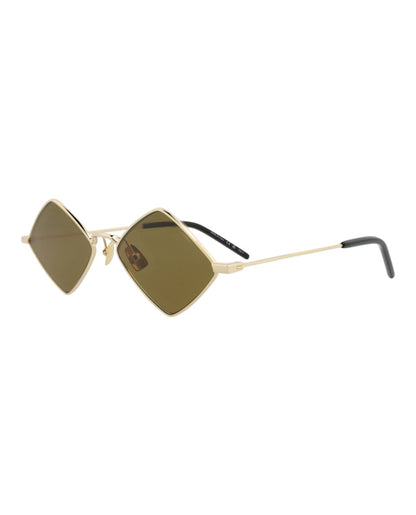 Saint Laurent Square-Frame Metal Sunglasses Gold Gold Brown (SL302LISA-30007821-011)