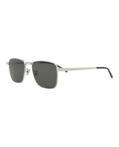 Saint Laurent Square-Frame Metal Sunglasses Silver Silver Grey (SL529-30013359-002)