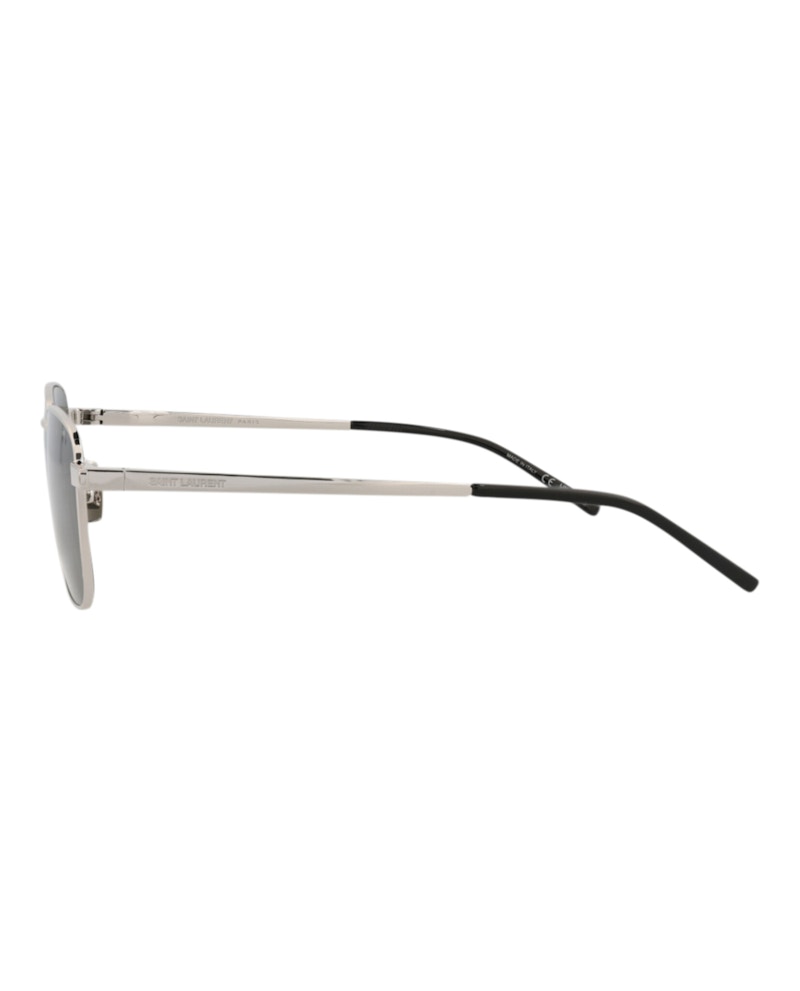 Saint Laurent Square-Frame Metal Sunglasses Silver Silver Grey (SL529-30013359-002)