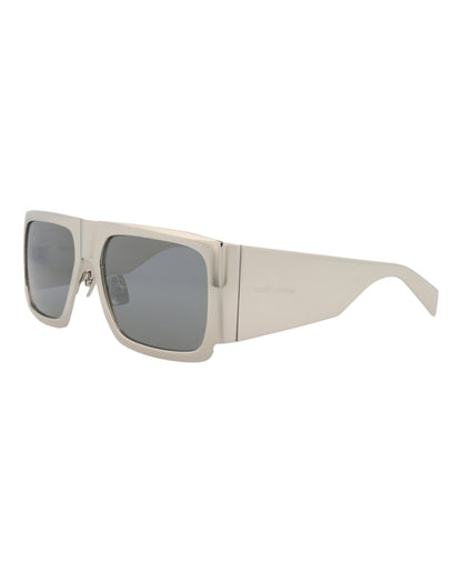 Saint Laurent Square-Frame Metal Sunglasses Silver Silver Silver (SL635-30014741-002)