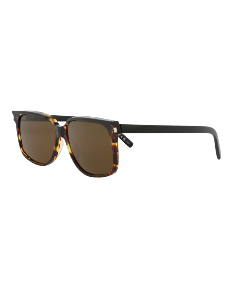 Saint Laurent Square-Frame Recycled Acetate Sunglasses Black Black Brown (SL599-30014319-004)