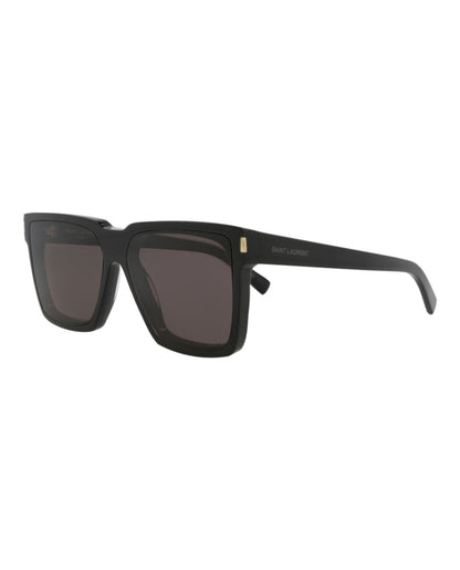 Saint Laurent Square-Frame Recycled Acetate Sunglasses Black Black Grey (SL610-30014609-001)