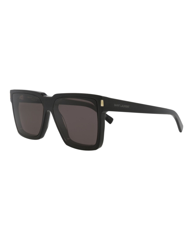 Saint Laurent Square-Frame Recycled Acetate Sunglasses Black Black Grey (SL610-30014609-001)