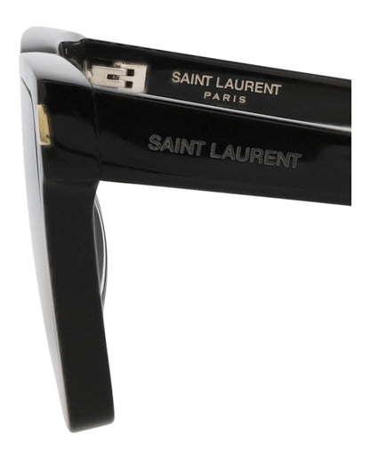 Saint Laurent Square-Frame Recycled Acetate Sunglasses Black Black Grey (SL610-30014609-001)