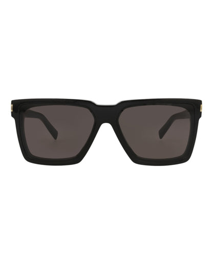 Saint Laurent Square-Frame Recycled Acetate Sunglasses Black Black Grey (SL610-30014609-001)