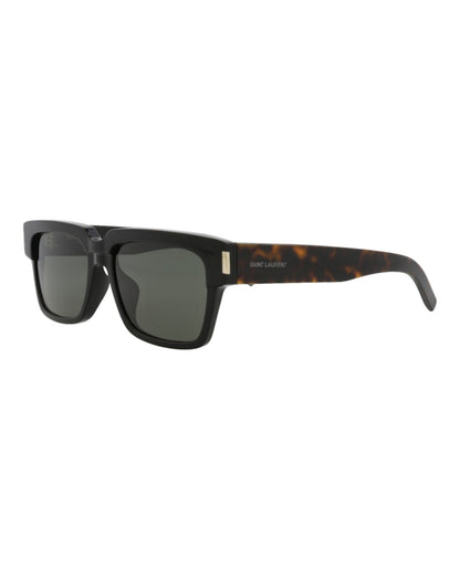 Saint Laurent Square-Frame Recycled Acetate Sunglasses Black Havana Grey (SL732FVADI-30015924-002)