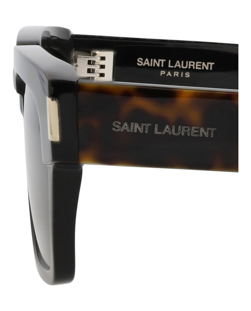 Saint Laurent Square-Frame Recycled Acetate Sunglasses Black Havana Grey (SL732FVADI-30015924-002)