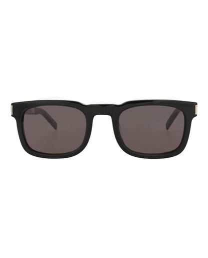 Saint Laurent Square-Frame Recycled Acetate Sunglasses Black/Silver/Black (SL581-30014111-001)