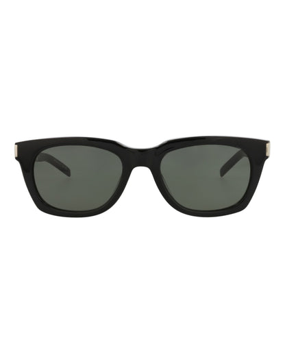 Saint Laurent Square-Frame Recycled Acetate Sunglasses Black Silver Grey (SL582-30014114-001)