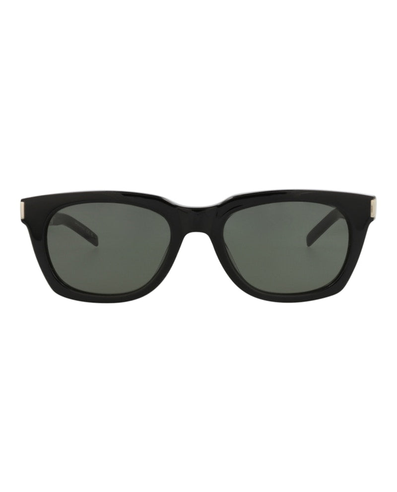 Saint Laurent Square-Frame Recycled Acetate Sunglasses Black Silver Grey (SL582-30014114-001)