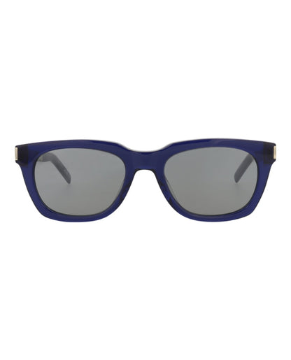 Saint Laurent Square-Frame Recycled Acetate Sunglasses Blue/Silver (SL582-30014114-003)