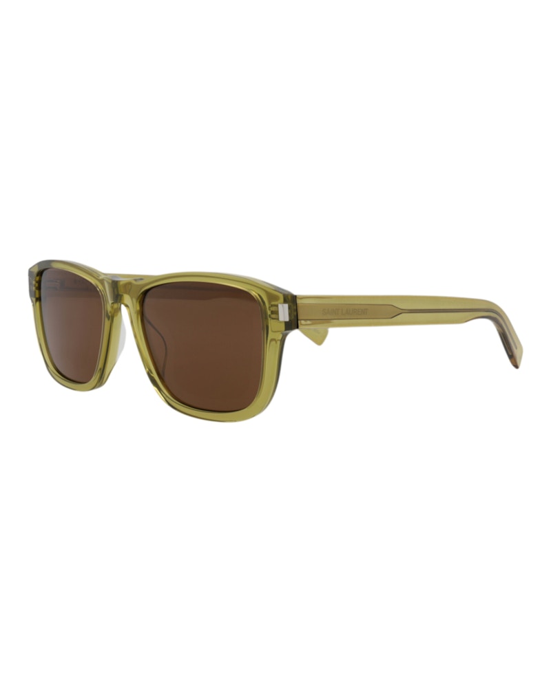 Saint Laurent Square-Frame Recycled Acetate Sunglasses Green Green Brown (SL710-30015795-005)