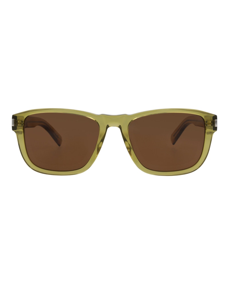 Saint Laurent Square-Frame Recycled Acetate Sunglasses Green Green Brown (SL710-30015795-005)