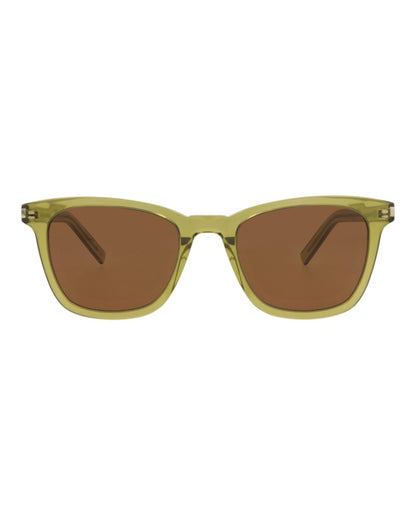 Saint Laurent Square-Frame Recycled Acetate Sunglasses Green Green Brown (SL716SLIM-30015807-004)