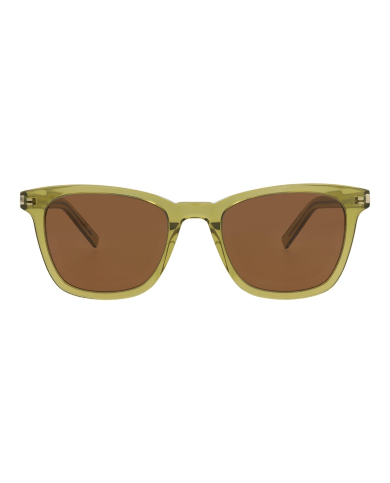 Saint Laurent Square-Frame Recycled Acetate Sunglasses Green Green Brown (SL716SLIM-30015807-004)