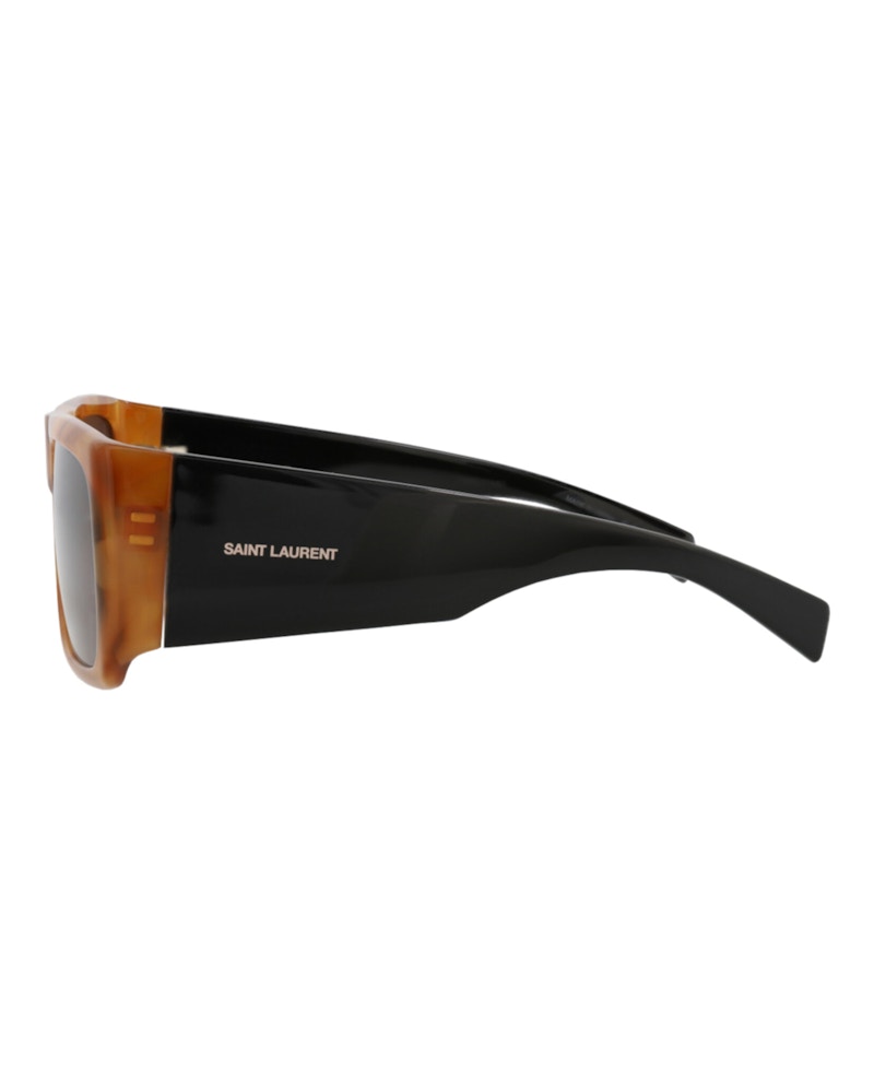 Saint Laurent Square-Frame Recycled Acetate Sunglasses Havana Black (SL635ACETA-30015344-005)