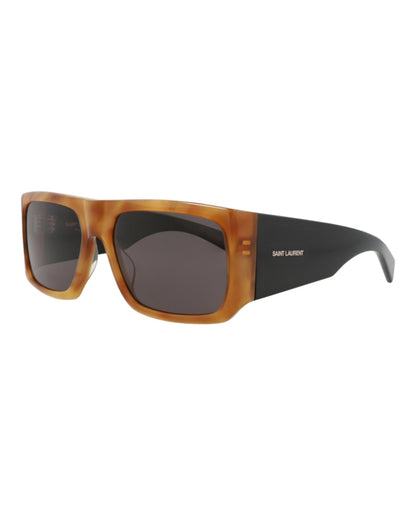 Saint Laurent Square-Frame Recycled Acetate Sunglasses Havana Black (SL635ACETA-30015344-005)