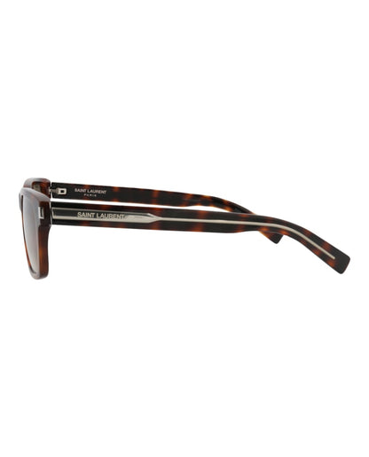 Saint Laurent Square-Frame Recycled Acetate Sunglasses Havana Crystal Brown (SL662-30015242-002)