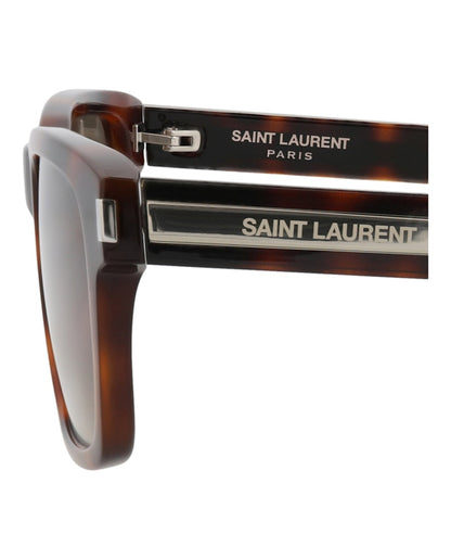 Saint Laurent Square-Frame Recycled Acetate Sunglasses Havana Crystal Brown (SL662-30015242-002)