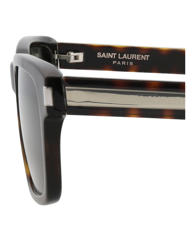 Saint Laurent Square-Frame Recycled Acetate Sunglasses Havana Crystal Grey (SL662-30015242-004)
