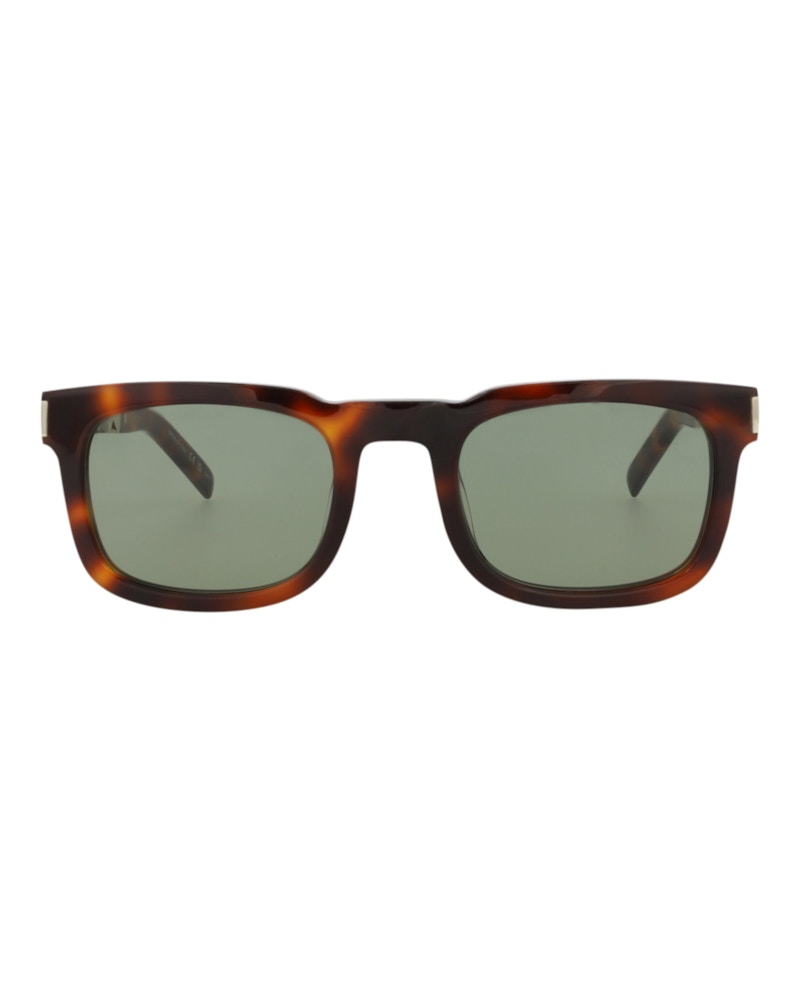 Saint Laurent Square-Frame Recycled Acetate Sunglasses Havana/Gold/Green (SL581-30014111-002)