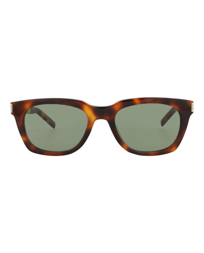 Saint Laurent Square-Frame Recycled Acetate Sunglasses Havana/Gold/Green (SL582-30014114-002)