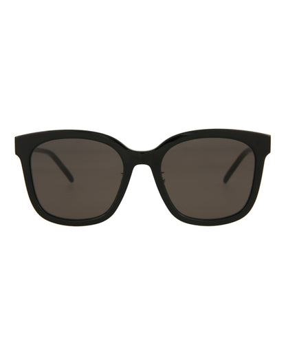 Saint Laurent Square Rectangle Sunglasses Black Silver Black (SLM77K-30009962-001)