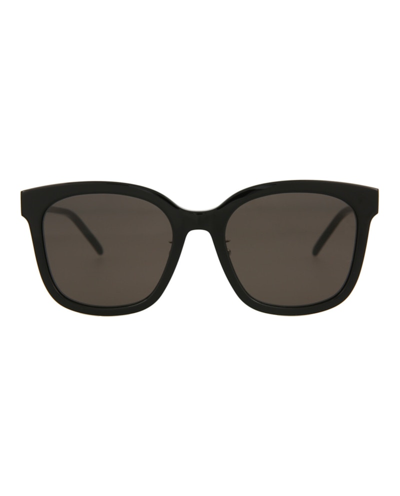 Saint Laurent Square Rectangle Sunglasses Black Silver Black (SLM77K-30009962-001)
