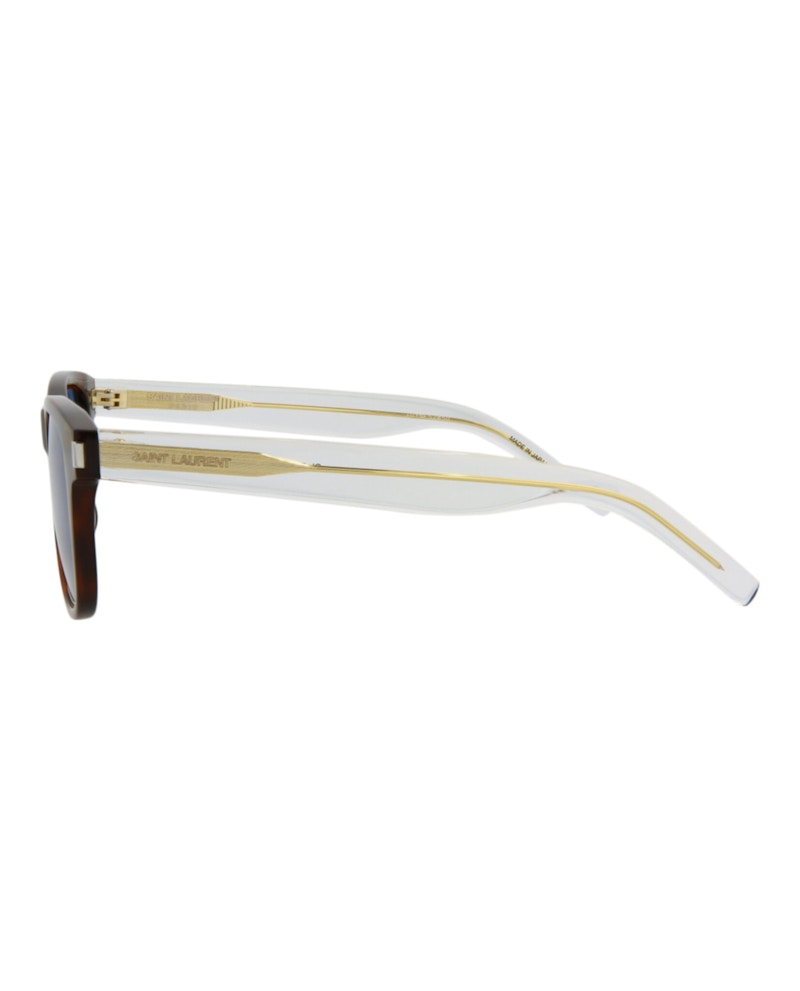 Saint Laurent Square Rectangle Sunglasses Havana/Crystal/Blue (SL51RIM-30013258-008)