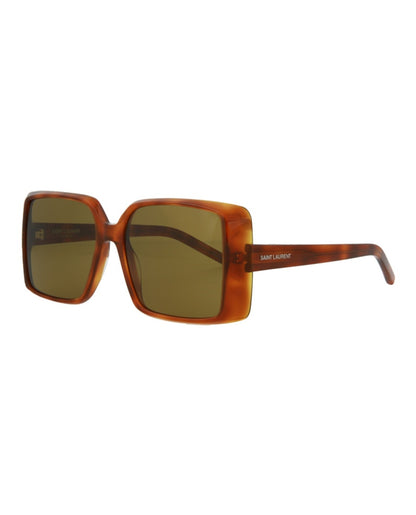 Saint Laurent Square Rectangle Sunglasses Havana/Havana/Brown (SL451-30011071-005)