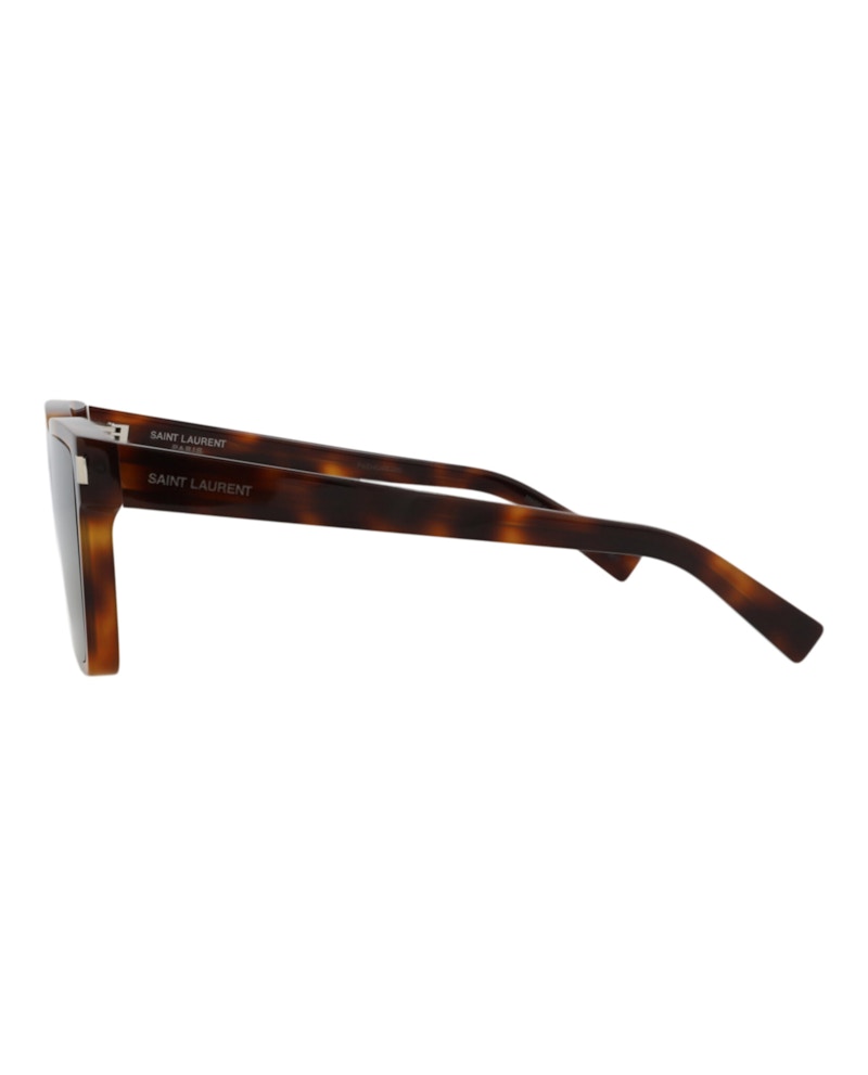 Saint Laurent Square Rectangle Sunglasses Havana Havana Green (SL610-30014609-003)