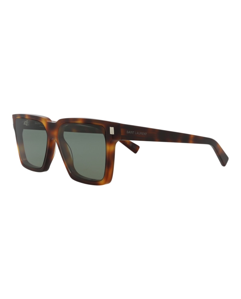 Saint Laurent Square Rectangle Sunglasses Havana Havana Green (SL610-30014609-003)