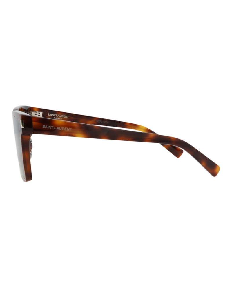 Saint Laurent Square Rectangle Sunglasses Havana Havana Green (SL610F-30014627-003)