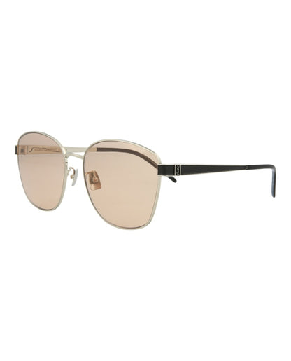 Saint Laurent Square Rectangle Sunglasses Silver/Silver/Pink (SLM67K-30009353-007)