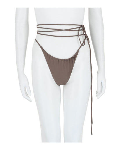 Saint Laurent Strappy Bikini Bottom Grey