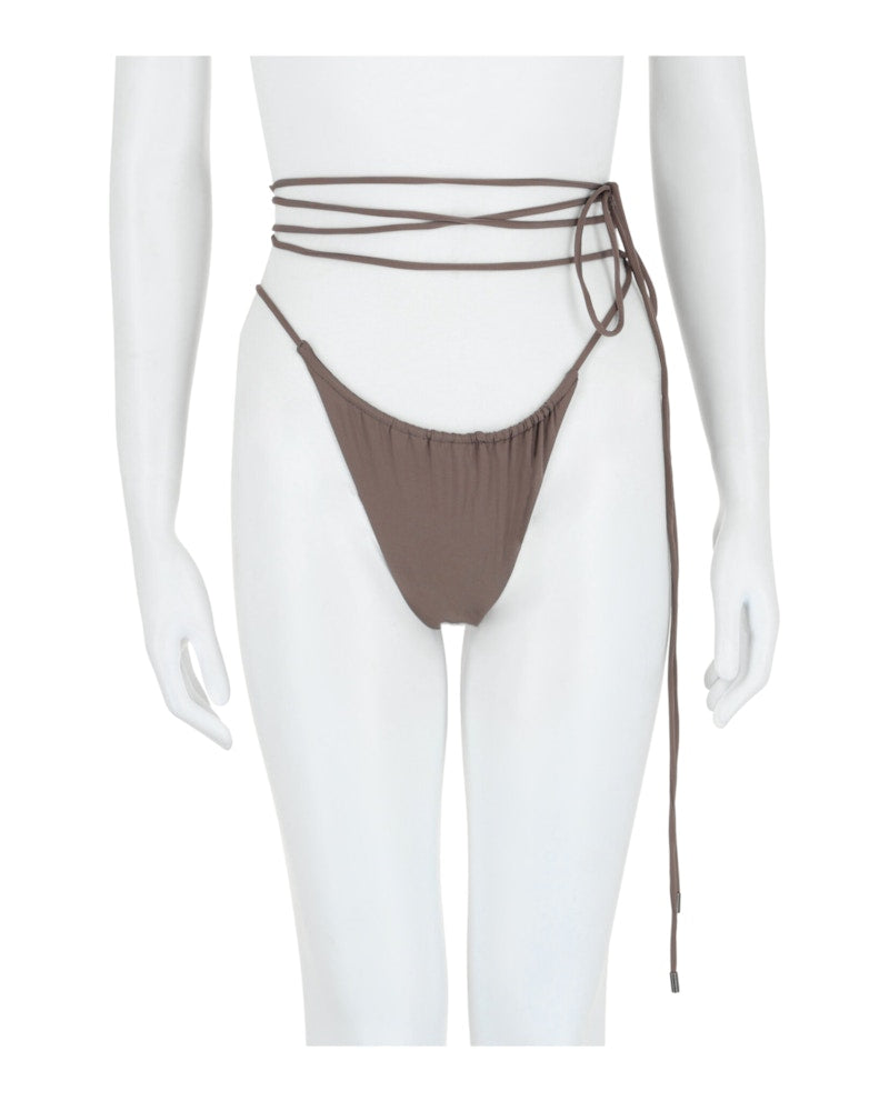 Saint Laurent Strappy Bikini Bottom Grey