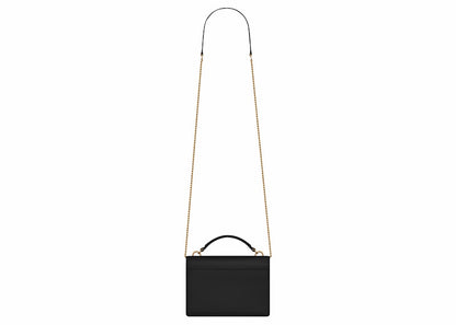 Saint Laurent Sunset Chain Wallet In Smooth Leather Noir