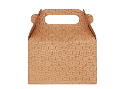 Saint Laurent Take-Away Box In Vegetable-Tanned Leather Dusty Vintage Brown Gold