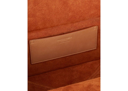 Saint Laurent Take-Away Box In Vegetable-Tanned Leather Dusty Vintage Brown Gold