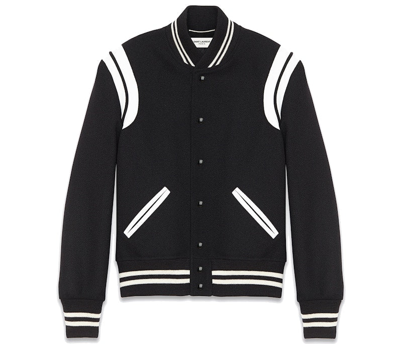 Saint Laurent Women's Teddy Jacket Black White