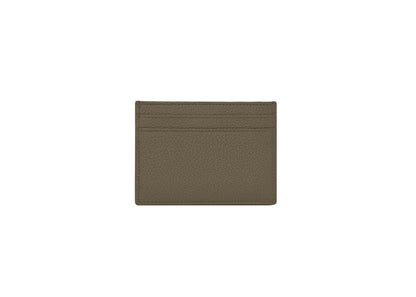 Saint Laurent Tiny Cassandre Card Case in Grained Leather Dark Khaki
