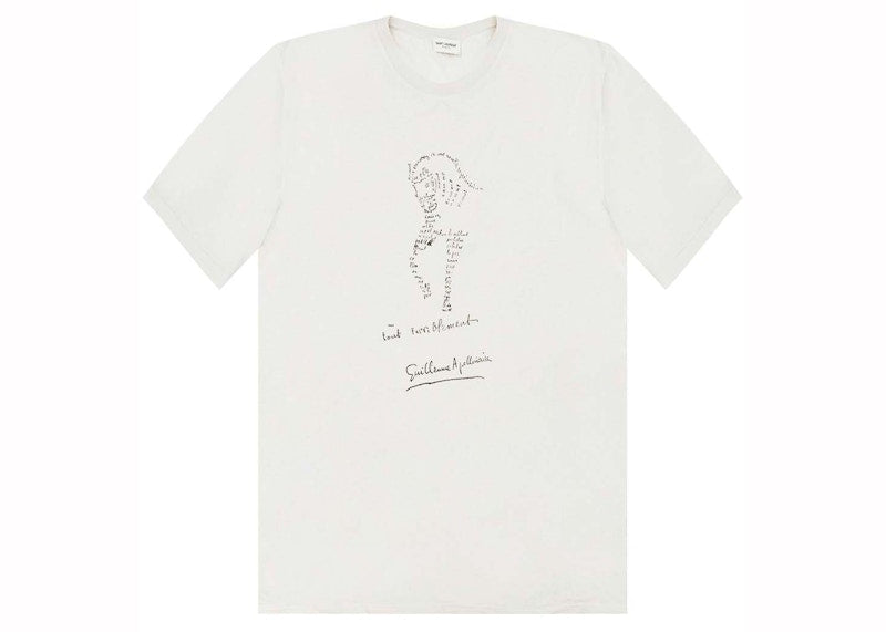 Saint Laurent Tout Terriblement Printed T-Shirt Dirty Ecru